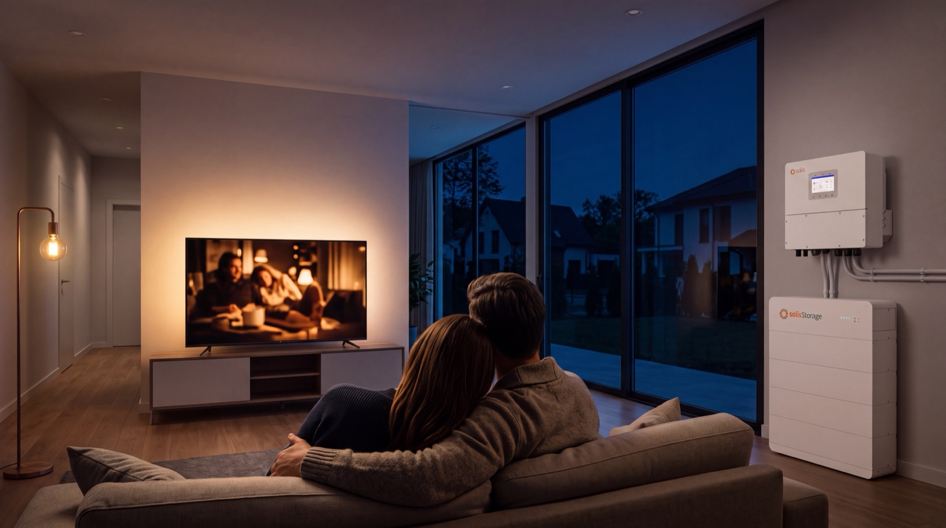 A Solis hybrid inverter and Solis Storage system providing backup power for a home